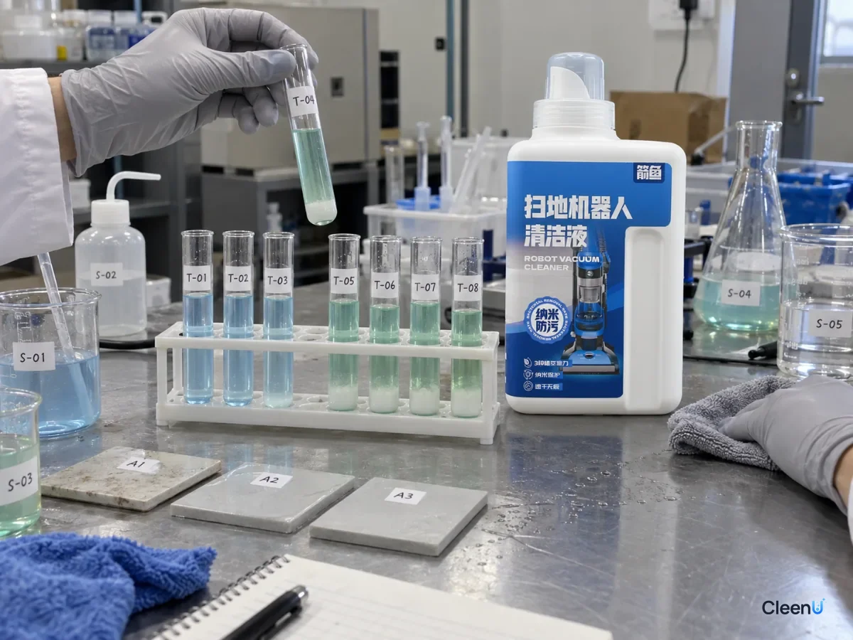 AI illustration: A row of clear test tubes containing liquid, with white sediment in several tubes