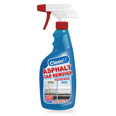 CleenU Asphalt Tar Remover, 500 mL trigger spray bottle