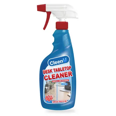 CleenU Desk Tabletop Cleaner, 500 mL trigger spray bottle