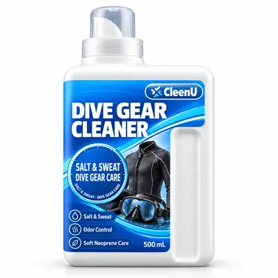 CleenU Dive Gear Cleaner, 500 mL concentrate bottle