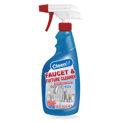 CleenU Faucet & Fixture Cleaner, 500 mL trigger spray bottle