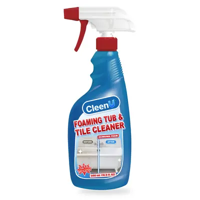 CleenU Foaming Tub & Tile Cleaner, 500 mL trigger spray bottle