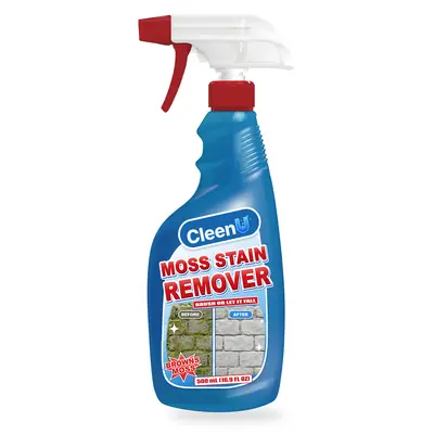 CleenU Moss Stain Remover, 500 mL trigger spray bottle