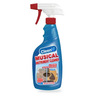 CleenU Musical Instrument Cleaner & Polish, 120 mL sprayer with polishing cloth