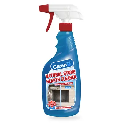 CleenU Natural Stone Hearth Cleaner, 500 mL trigger spray bottle