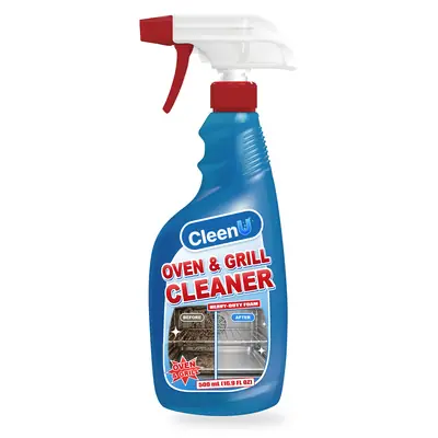 CleenU Multi-Purpose Oven & Grill Cleaner, 500 mL trigger spray bottle