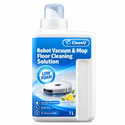 CleenU Robot Vacuum & Mop Floor Cleaning Solution, 1 L concentrate with measuring cap (10–20 mL per use, about 50–100 uses)