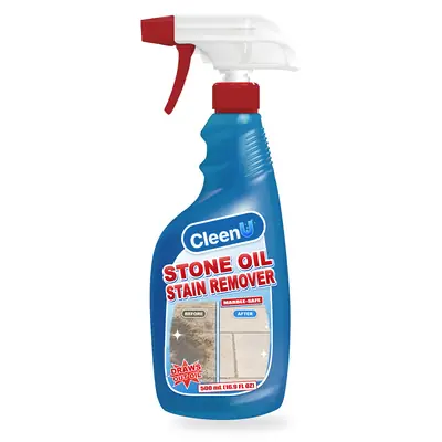CleenU Stone Oil Stain Remover, 500 mL trigger spray bottle