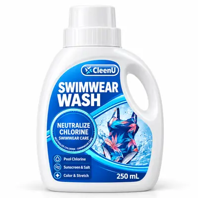 CleenU Swimwear Wash 250 mL bottle with measuring cap