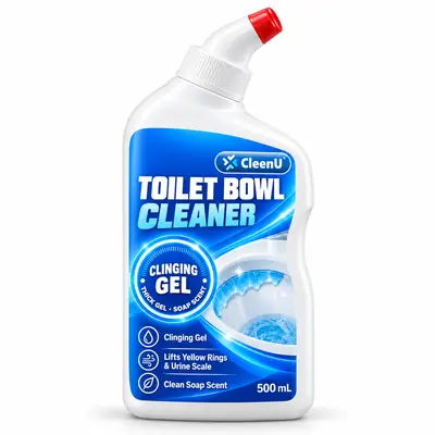 CleenU Toilet Bowl Cleaner, 500 mL angled squeeze bottle