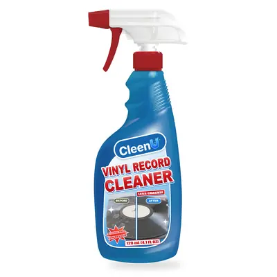 CleenU Vinyl Record Cleaner, 120 mL sprayer with microfiber cloth