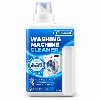 CleenU Washing Machine Cleaner & Descaler, 500 mL pack (two doses)