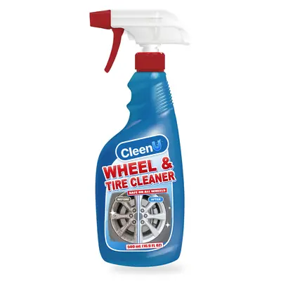 CleenU Wheel & Tire Cleaner, 500 mL foaming trigger spray