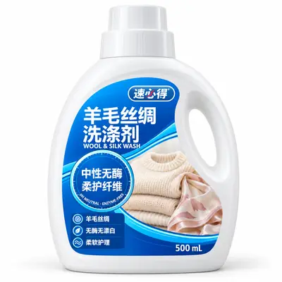 速必得羊毛丝绸洗涤剂 500 mL 洗衣液瓶（量杯盖）产品图
